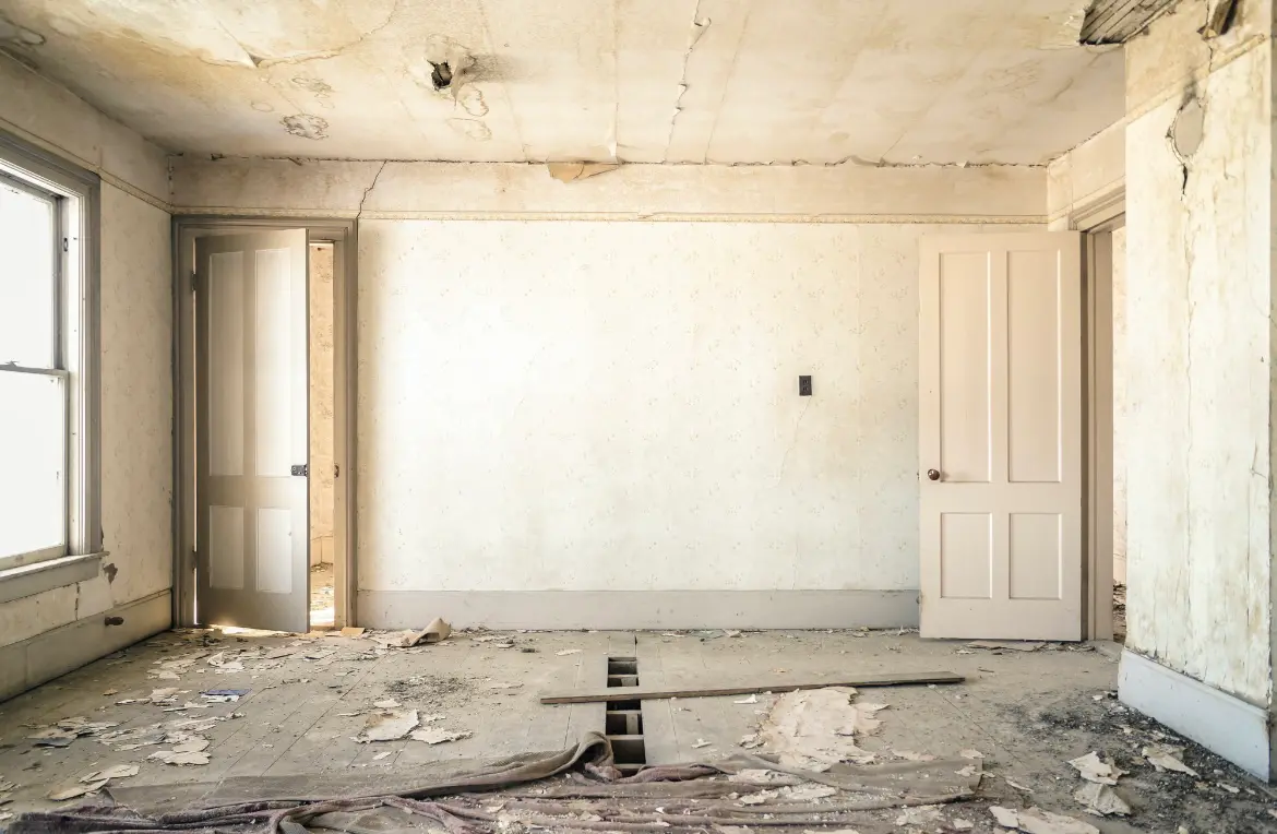 Waste disposal crew managing a cleanout project in Forest City